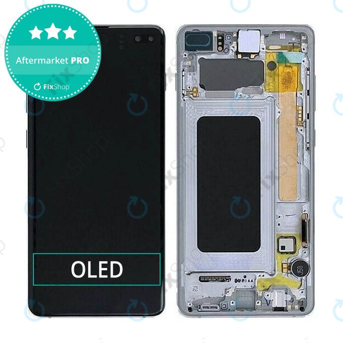 Wyświetlacz OLED do Samsung S10 Plus G975F, Ekran dotykowy z ramką, Prism Black