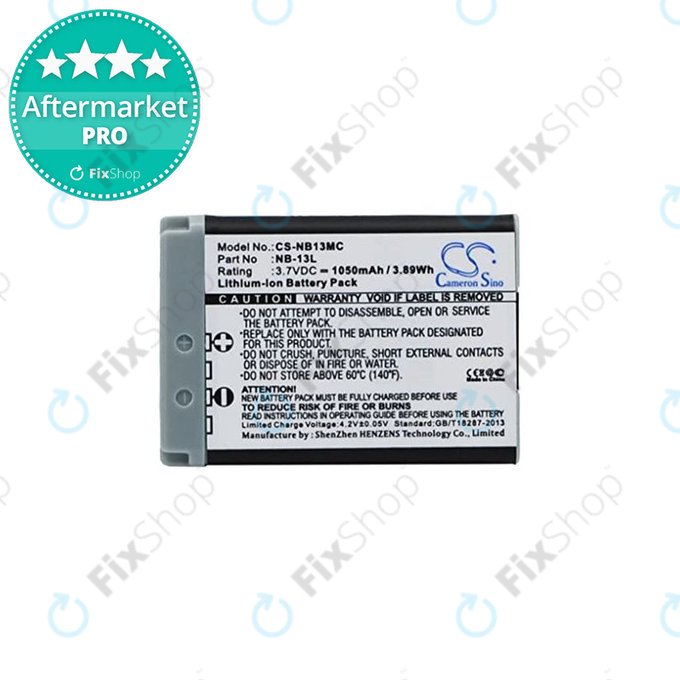 Bateria do Canon Powershot G5X, G7X, G7X M2, G7X M3, G9X, G9X M2, PowerShot SX620HS, SX720HS, SX730HS, SX740HS, NB-13L, Li-Ion, 1050mAh, HQ