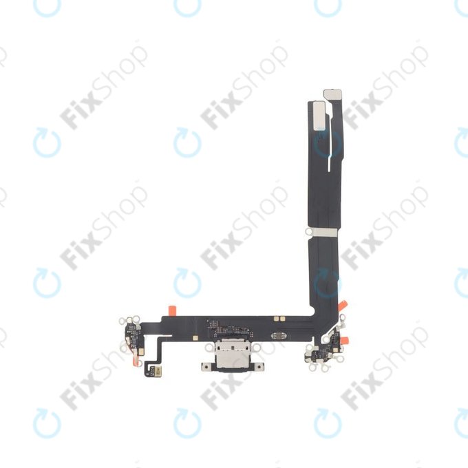 Złącze ładowania z taśmą flex do iPhone 16 Plus, Black