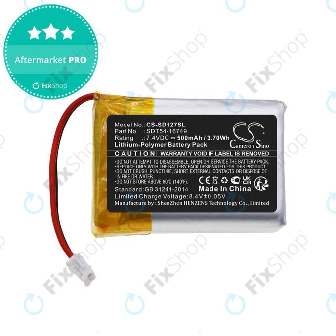 Bateria do Sportdog Sd-1275/875, 500mAh, Li-Pol, 7.4V, SDT54-16749, HQ