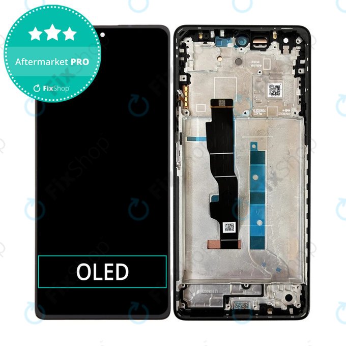 Wyświetlacz OLED do Xiaomi Redmi Note 13 5G 2312DRAABC, Ekran dotykowy z ramką, Stealth Black
