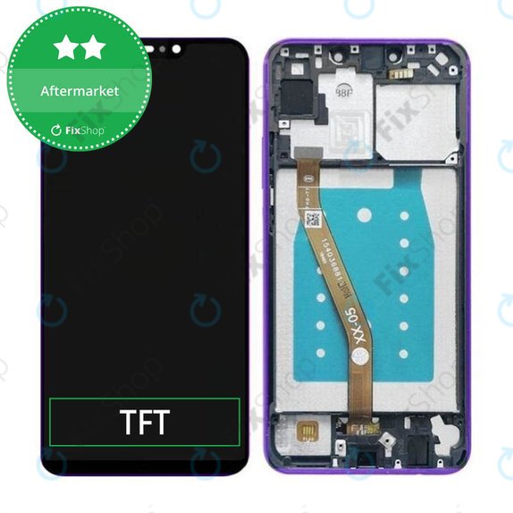 Wyświetlacz do Huawei P Smart Plus (Nova 3i), Ekran dotykowy z ramką, Iris Purple, TFT