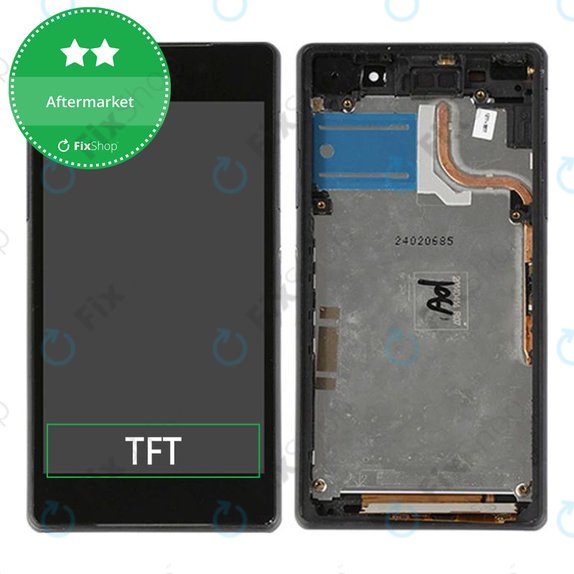 Wyświetlacz do Sony Xperia Z2 D6503, Ekran dotykowy z ramką, Czarny, Black, TFT