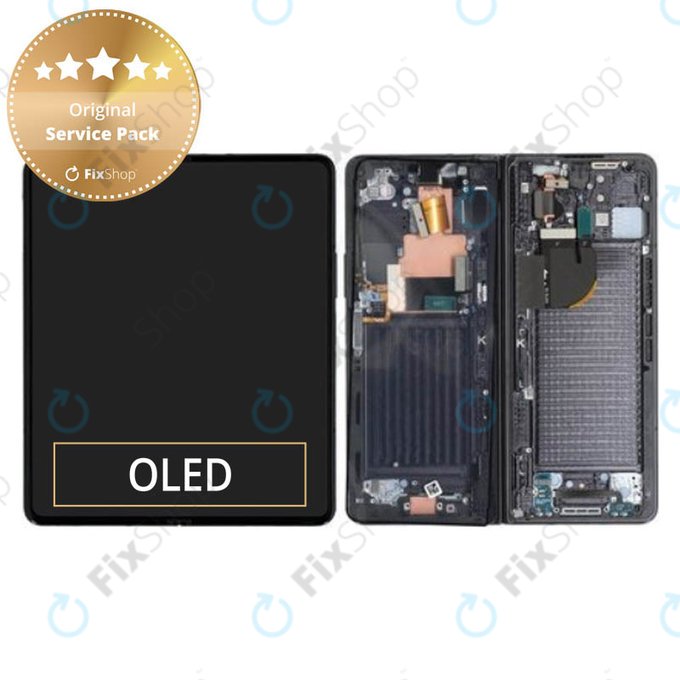 Wyświetlacz do Samsung Z Fold 5 F946B, Ekran dotykowy z ramką, Phantom Black, GH82-31842A, Genuine Service Pack