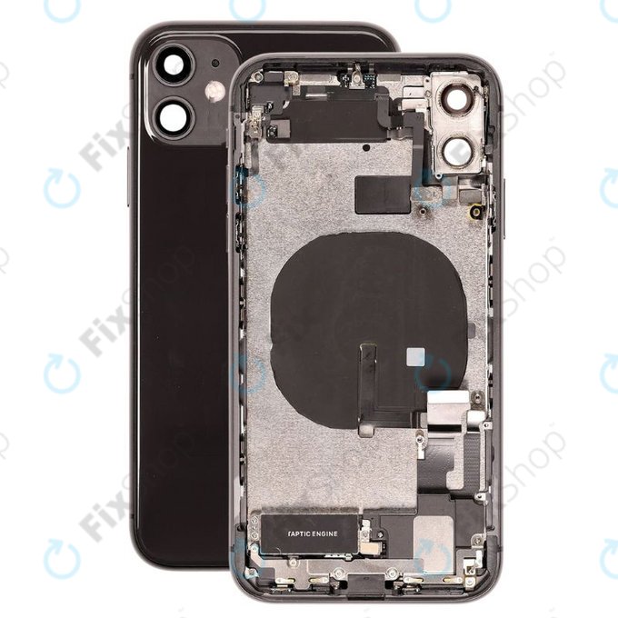 Tylna obudowa z malymi czesciami do iPhone 11, Czarny, Black
