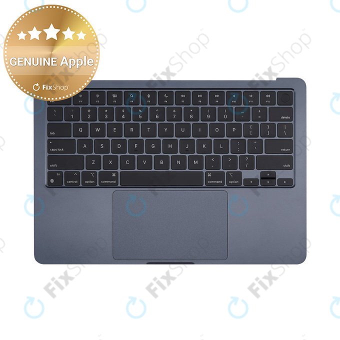 Górna rama klawiatury do MacBook Air 13", A3113 (2024), z klawiaturą US i baterią, Midnight, 661-40230, Genuine Apple