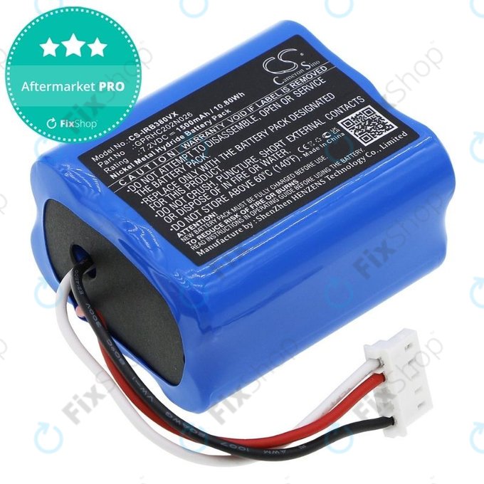 Bateria do iRobot Braava 2000, 300, 380, 380T, 381, 390, Mint 5200, Mint Plus 5200, Proscenic JOJO Professional, GPRHC202N026, 4409709, W206001001399, Ni-MH, 7,2V 1500mAh, HQ