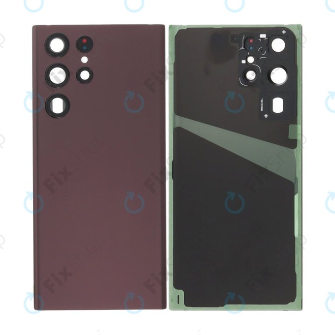 Tylna pokrywa baterii z kompletnym montażem do Samsung S22 Ultra S908B, Burgundy