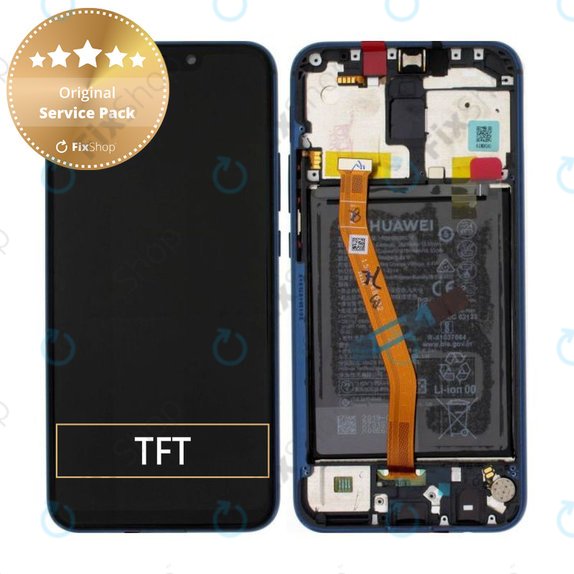 Wyświetlacz do Huawei Mate 20 Lite, Ekran dotykowy z ramką i baterią, 02352DKM, 02352GTT, Sapphire Blue, Genuine Service Pack