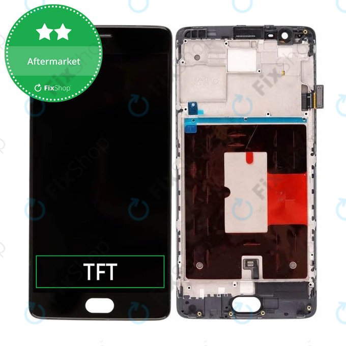Wyświetlacz do OnePlus 3, 3T, Ekran dotykowy z ramką, Czarny, Black, TFT