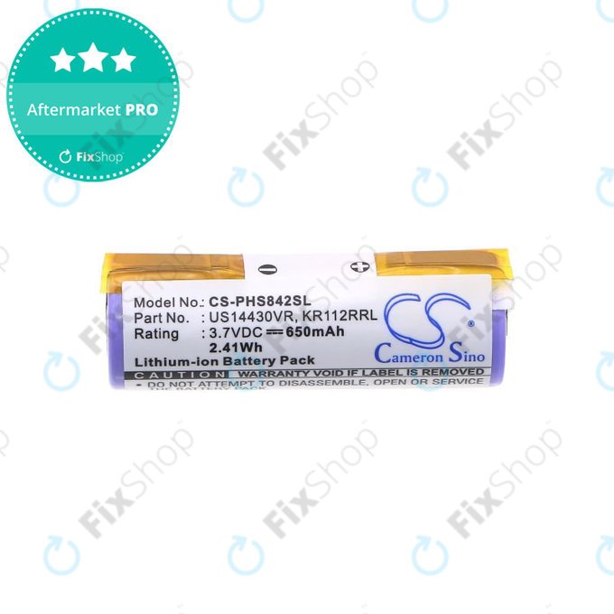 Bateria do Philips HS8420, 650mAh, Li-Ion, 3.7V, US14430VR, KR112RRL, HQ