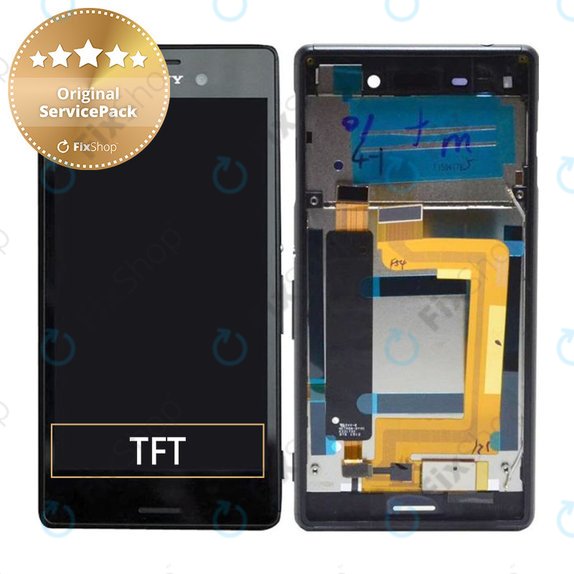 Wyświetlacz do Sony Xperia M4 Aqua Dual E2333, Ekran dotykowy z ramką, 124TUL0015A, 124TUL0011A, Czarny, Black, Genuine Service Pack