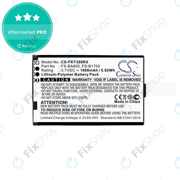 Bateria do Flysky FA605, FS-GT2B, FS-I10, 1600mAh, Li-Pol, 3.7V, FS-BA800, HQ