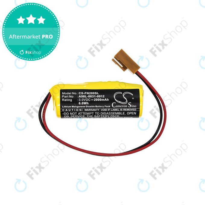 Bateria do GE Fanuc, 2000mAh, Li-MnO2, 3V, A98L-0031-0012, HQ