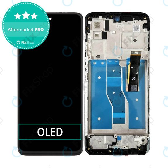 Wyświetlacz OLED do Motorola Moto G82 5G XT2225, Ekran dotykowy z ramką, Meteorite Gray