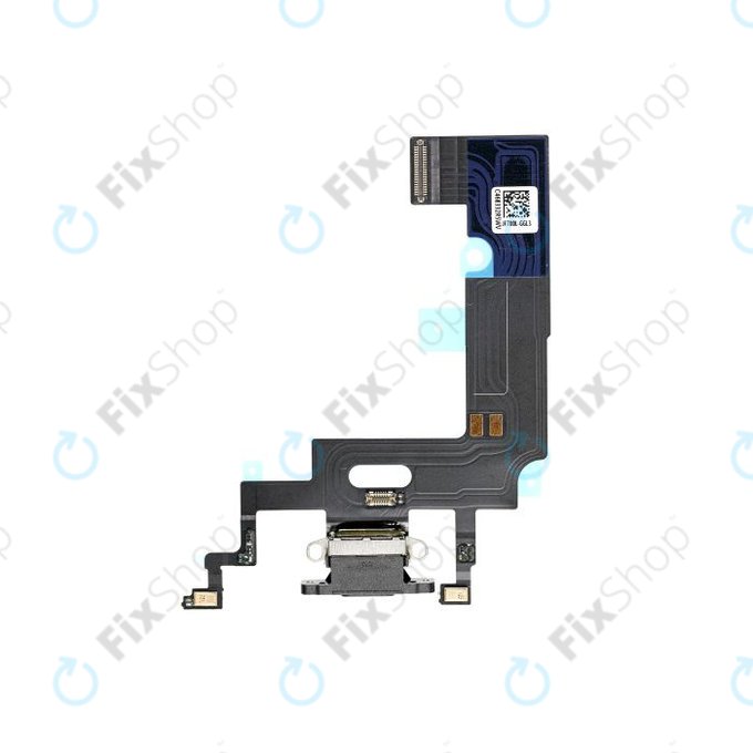 Złącze ładowania z taśmą flex do iPhone XR, Czarny, Black