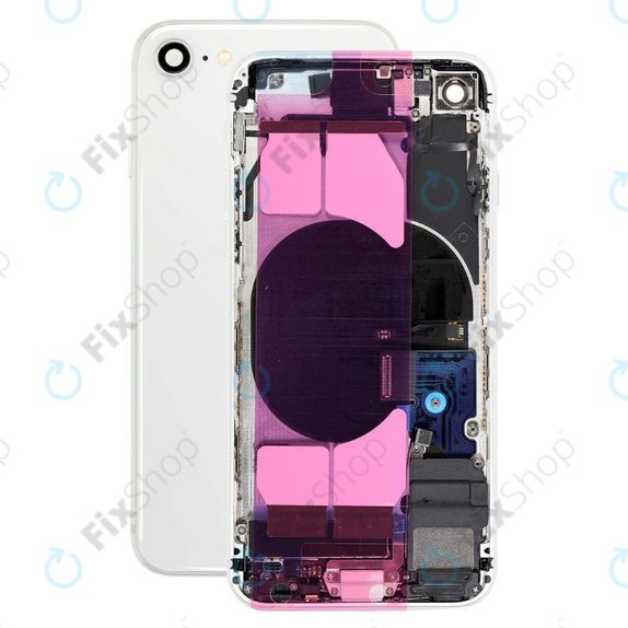 Tylna obudowa z malymi czesciami do iPhone 8, Srebrny, Silver