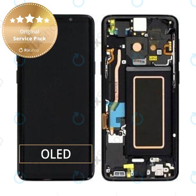 Wyświetlacz do Samsung S9 G960F, Ekran dotykowy z ramką, GH97-21696A, GH97-21697A, GH97-21724A, Midnight Black, Genuine Service Pack