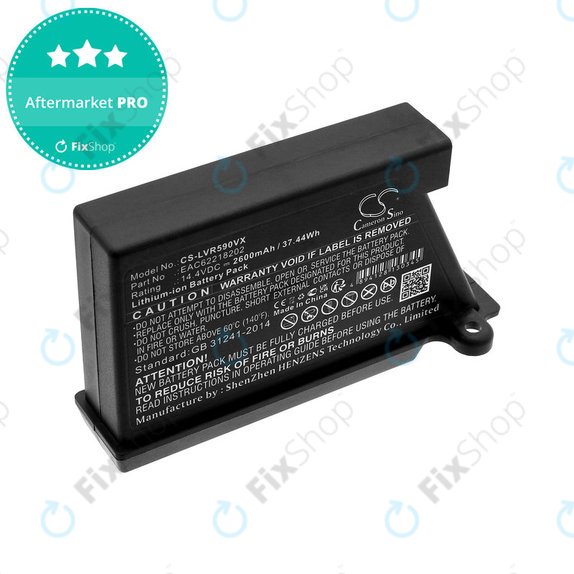 Bateria do LG Hombot, LG VR, EAC62218202, Li-ion, 14.4V, 2600mAh, HQ
