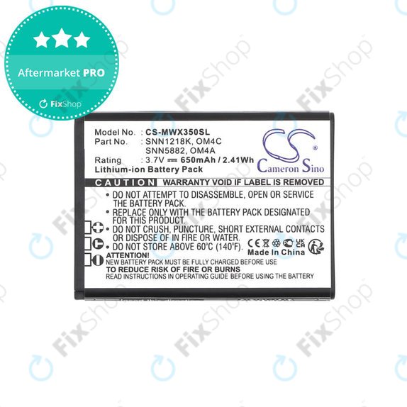 Bateria do Motorola Gleam +, 650mAh, Li-Ion, 3.7V, OM4A, OM4C, HQ