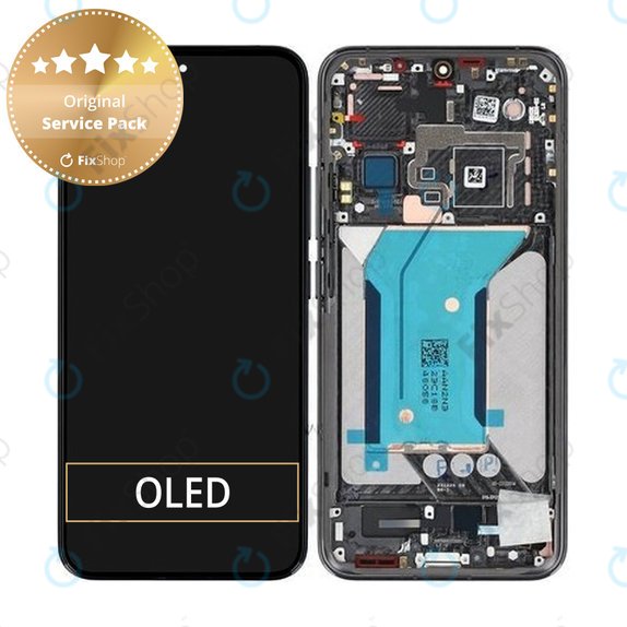 Wyświetlacz do Xiaomi 14 23127PN0CC, Ekran dotykowy z ramką, Czarny, Black, 56000400N300, Genuine Service Pack