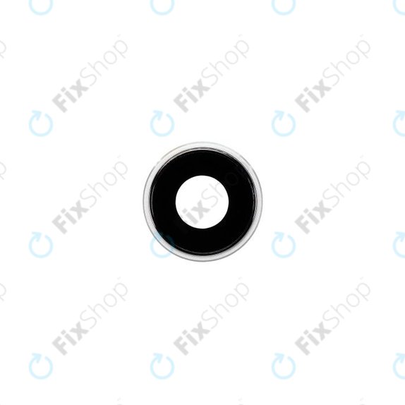 Szklo obiektywu tylnej kamery z ramka do iPhone XR, Bialy, White