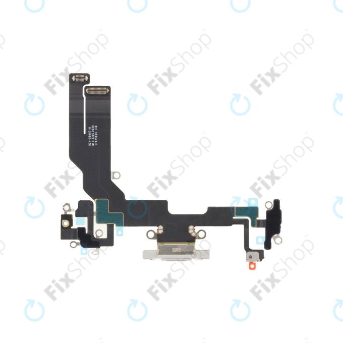 Złącze ładowania z taśmą flex do iPhone 16e, 17e, Biały, White