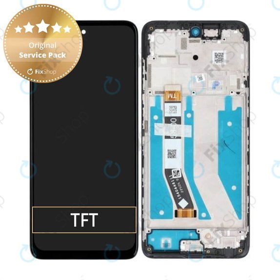 Wyświetlacz do Motorola Moto G73, Ekran dotykowy z ramką, 5D68C22272, Czarny, Black, Genuine Service Pack