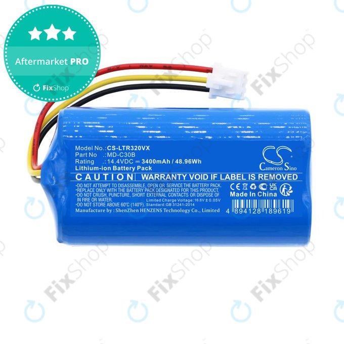 Bateria do Blaupunkt BlueBot XSMART, 3400mAh, Li-Ion, 14.4V, BPK-VCBB1XB, Xboost, D071-INR-CH-4S1P, HQ