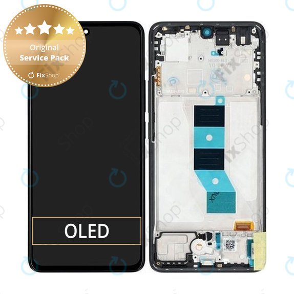 Wyświetlacz do Xiaomi Redmi Note 14 5G 24094RAD4G, Ekran dotykowy z ramką, Midnight Black, 56002000O1700, Genuine Service Pack