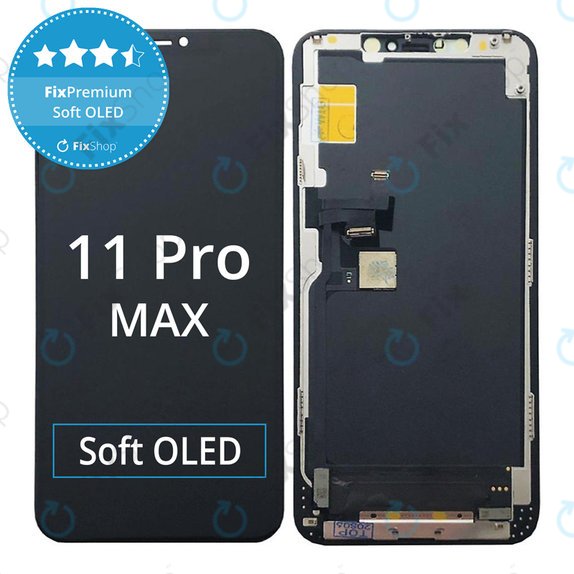 Wyświetlacz Soft OLED dla iPhone 11 Pro Max, Ekran dotykowy z ramką, FixPremium