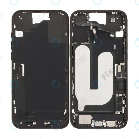 Środkowa Rama + Przyciski Zasilania, Głośności i Aparatu do iPhone 16 Plus, Black