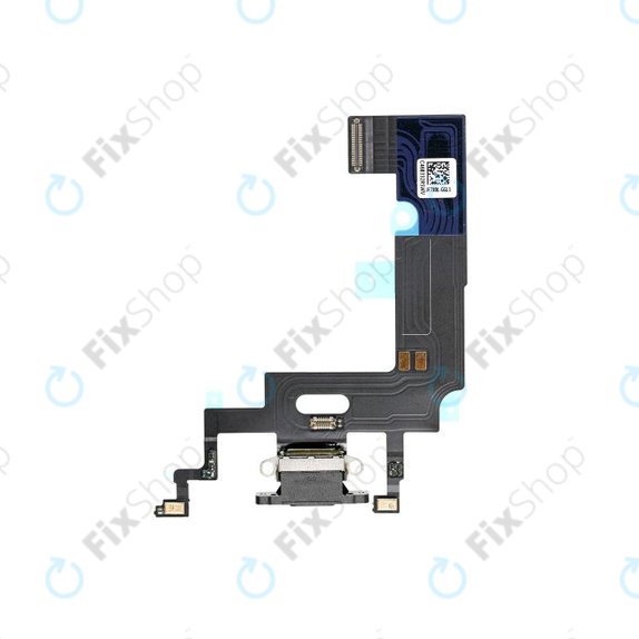 Złącze ładowania z taśmą flex do iPhone XR, Czarny, Black