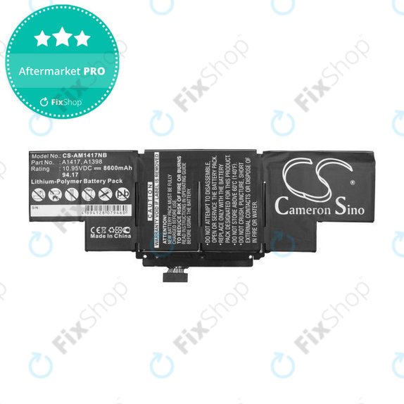 Bateria do MacBook Pro 15" A1398 (Mid 2012 - Early 2013), 8600mAh, HQ