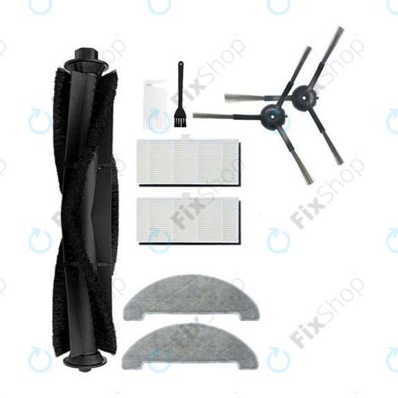 Zestaw standardowy do Xiaomi Viomi S9, Lydsto R1, Proscenic M7 Pro, M8 Pro, Czarny, Black