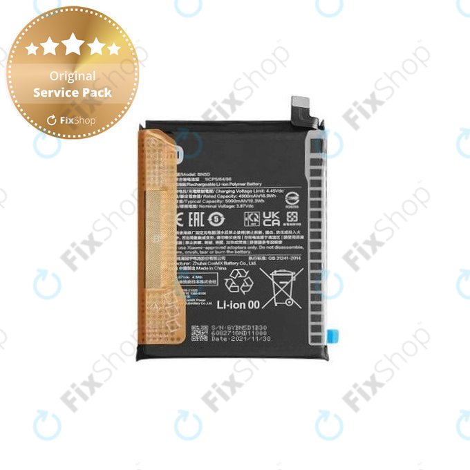 Bateria do Xiaomi Redmi Note 11 2201117TG, 2201117TI, 11S 2201117SG, 2201117SI, BN5D, 5000mAh, 460200009U1Y, 460200009Y1G, Genuine Service Pack