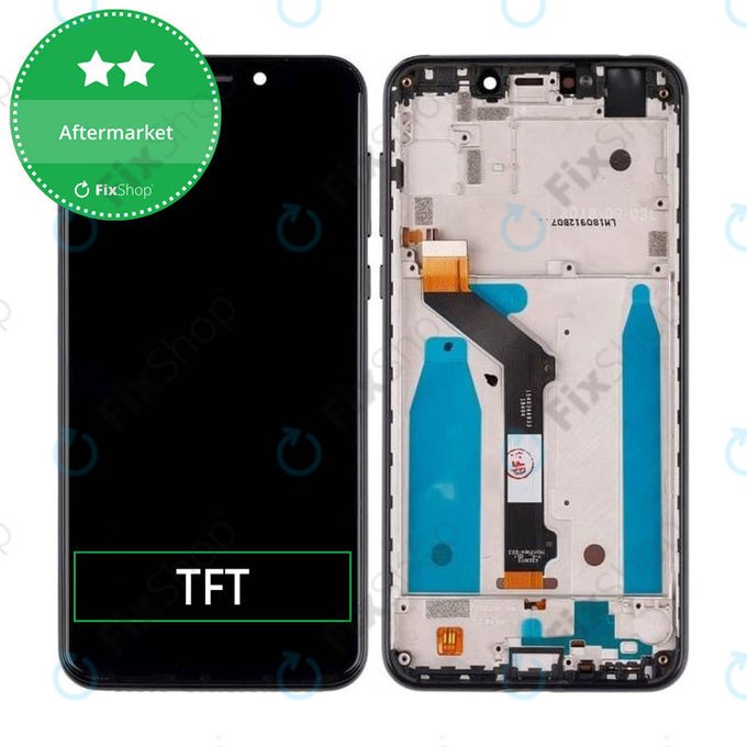 Wyświetlacz do Motorola One (P30 Play), Ekran dotykowy z ramką, Czarny, Black, TFT