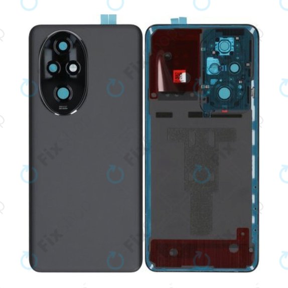 Tylna pokrywa baterii z kompletnym montażem do Honor 200 Pro, Czarny, Black