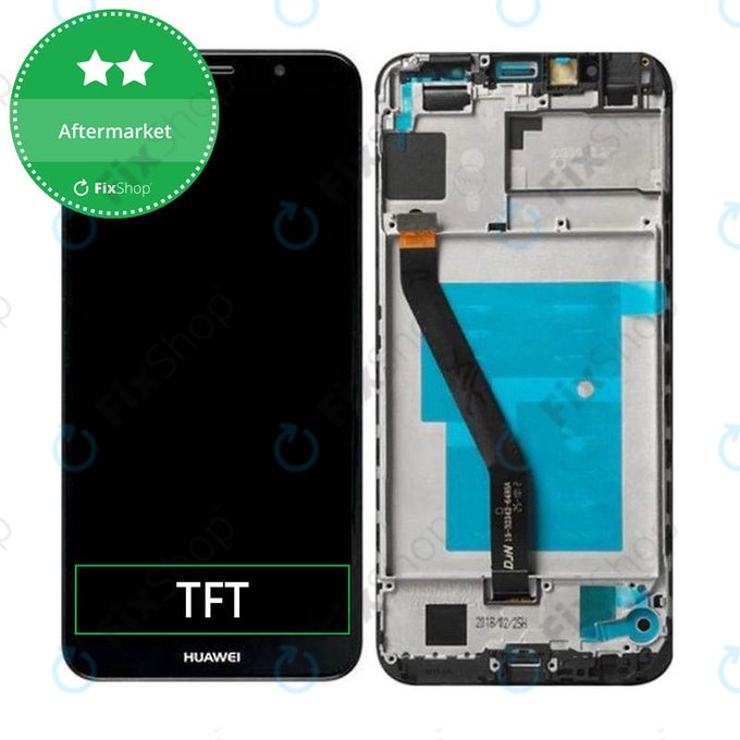Wyświetlacz do Huawei Y6 (2018), Ekran dotykowy z ramką, Czarny, Black, TFT