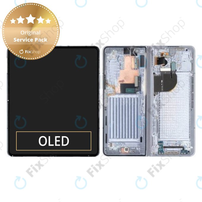 Wyświetlacz do Samsung Z Fold 5 F946B, Ekran dotykowy z ramką, Icyblue, GH82-31842C, Genuine Service Pack