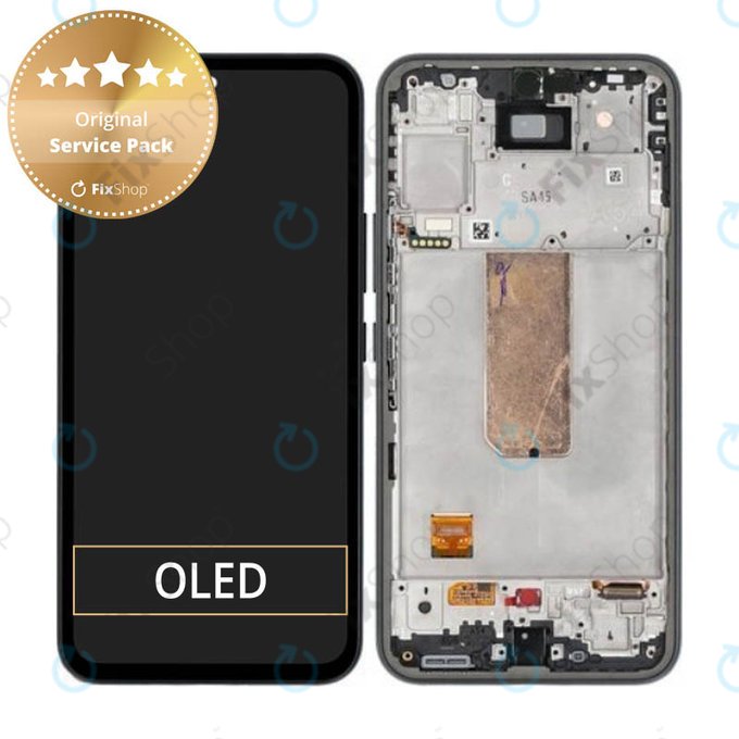 Wyświetlacz do Samsung A54 5G A546B, Ekran dotykowy z ramką, GH82-31231A, GH82-31232A, Czarny, Black, Genuine Service Pack