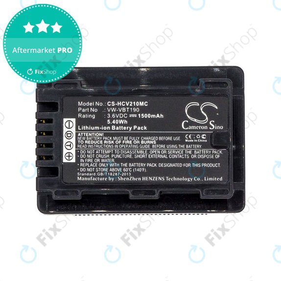 Bateria do Panasonic HC-V210, 1500mAh, Li-Ion, 3.6V, VW-VBT190, HQ