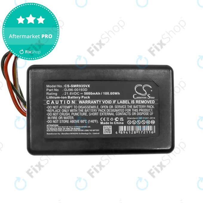Bateria do Samsung PowerBot R9350, R9250, DJ96-00193D, Li-Ion, 21,6V 5000mAh, HQ