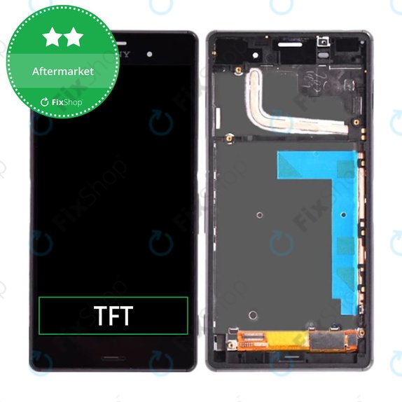 Wyświetlacz do Sony Xperia Z5 E6653, Ekran dotykowy z ramką, Czarny, Black, TFT