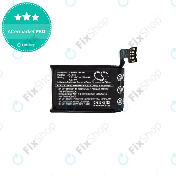 Bateria dla Apple Watch 3 38 mm, 270mAh, GPS + Cellular Version, Li-Pol, 3.82 V, A1848, HQ