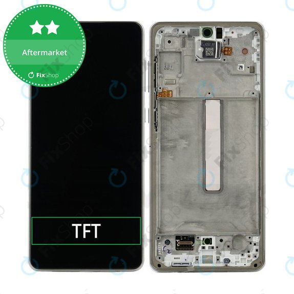 Wyświetlacz do Samsung A73 A736, Ekran dotykowy z ramką, Biały, White, TFT