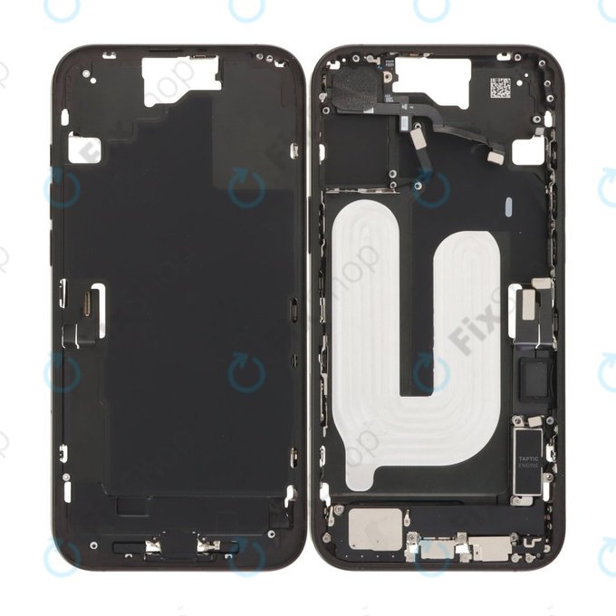 Środkowa Rama + Przyciski Zasilania, Głośności i Aparatu do iPhone 16 Plus, Black
