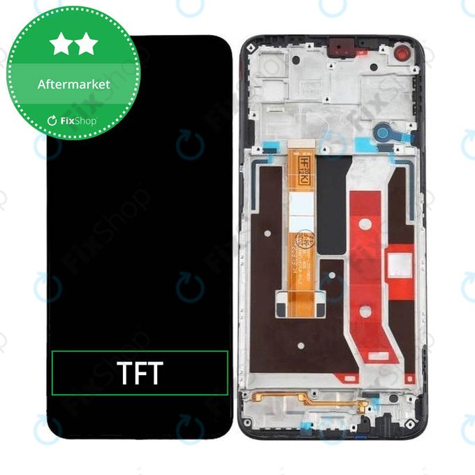 Wyświetlacz do Oppo A72, Ekran dotykowy z ramką, Twilight Black, TFT