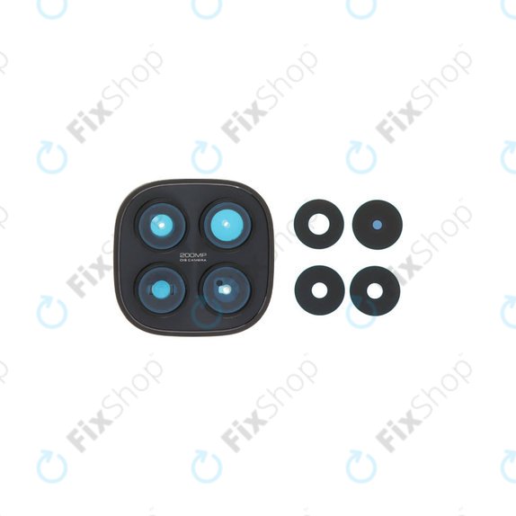Szklo obiektywu tylnej kamery z oslona, ramka do Xiaomi Redmi Note 15 Pro 5G, Black