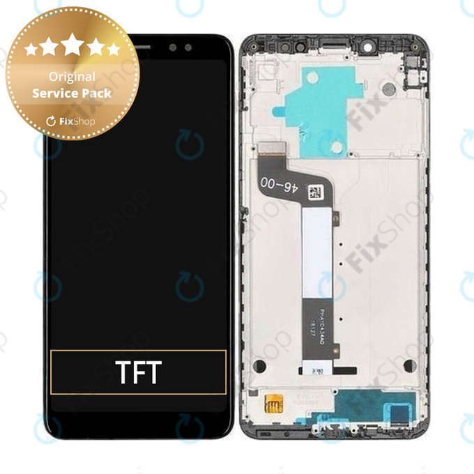Wyświetlacz do Xiaomi Redmi Note 5 Pro, Ekran dotykowy z ramką, 560610027033, Czarny, Black, Genuine Service Pack